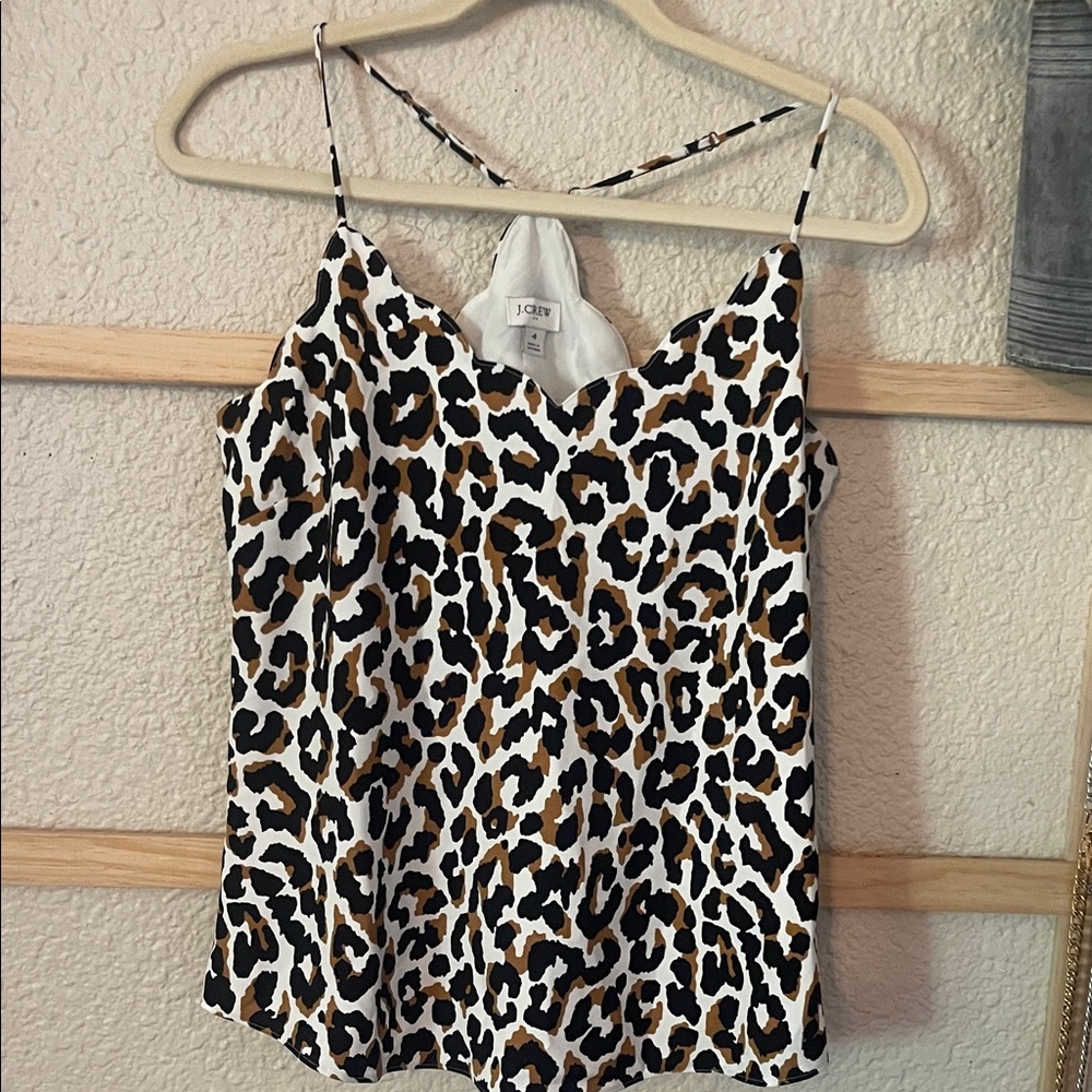 J. Crew Animal Print Camisole - Black, Brown, and White
